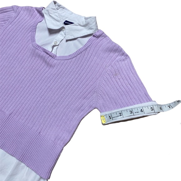 Limited Too Y2K Vintage Academia Ribbed Sweater Button Layered Short Sleeve - Picture 7 of 12